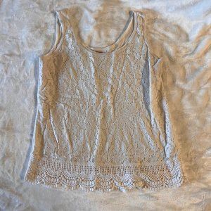 Cream Lace Tank Top
